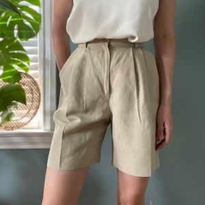 Vintage linen blend shorts